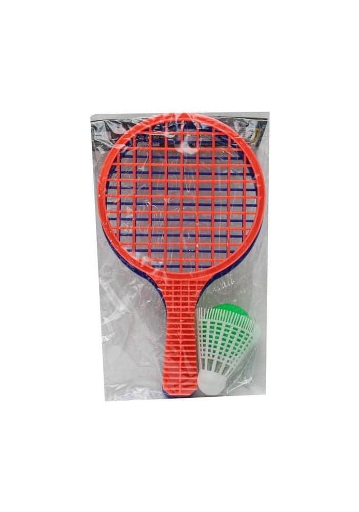 DAISO Mini Badminton Set - 2 Lightweight Plastic Rackets and 1 Shuttlecock for Kids and Family