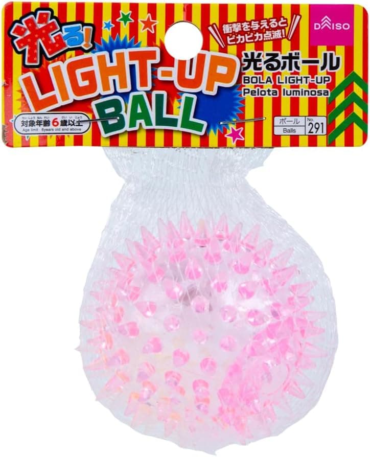 Daiso Light-up Ball – Pink LED Flashing Toy Ball