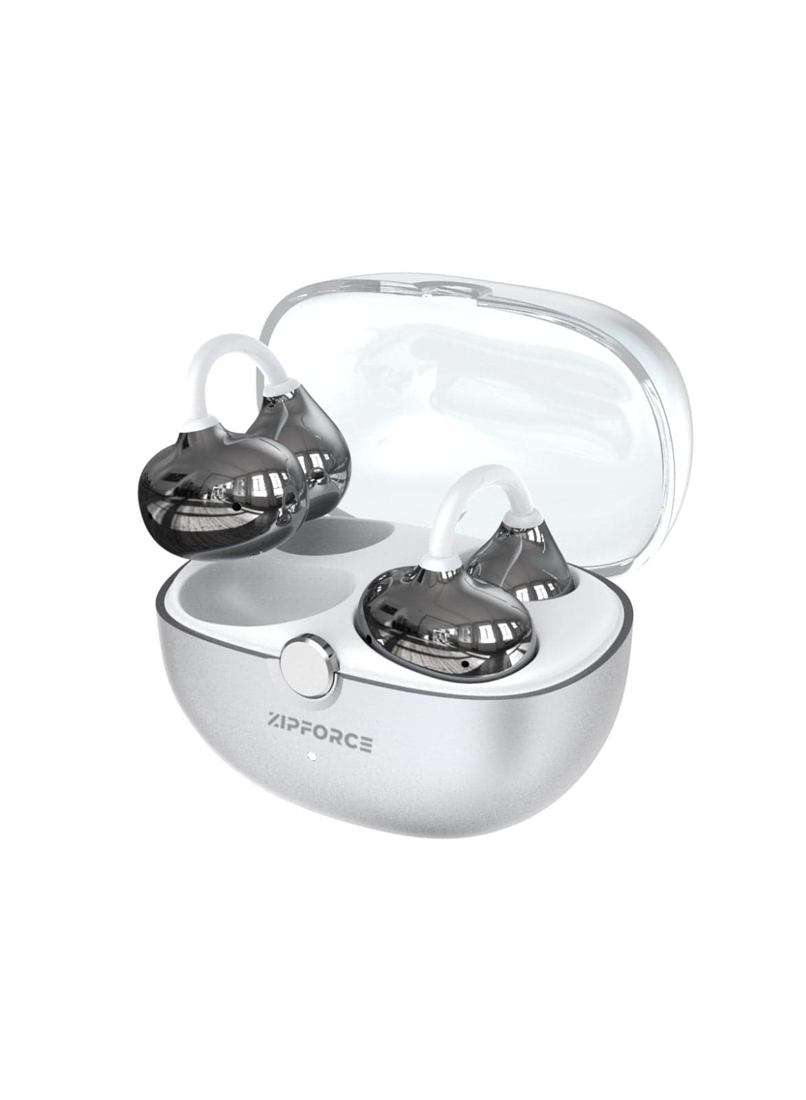 ZIPFORCE J80 True Open Ear Clip Wireless Earbuds - Bluetooth 6.0, Lightweight Comfort Clip Design OWS Earphones for Sports & Fitness,Silver