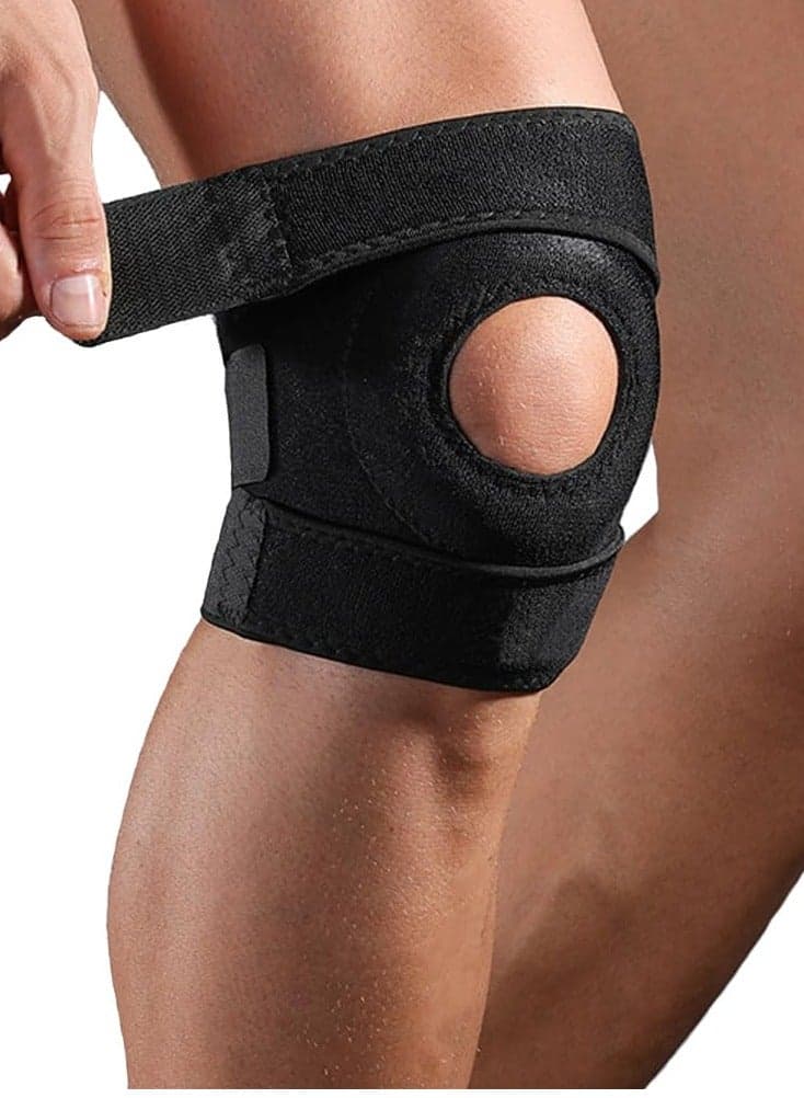 Adjustable Knee Brace with Dual Strap Compression and Patella Support, Neoprene Knee Support for Meniscus Protection, ACL and MCL Pain Relief, Breathable Sports Knee Stabilizer for Running, Basketball, Cycling (For Both Men and Women)