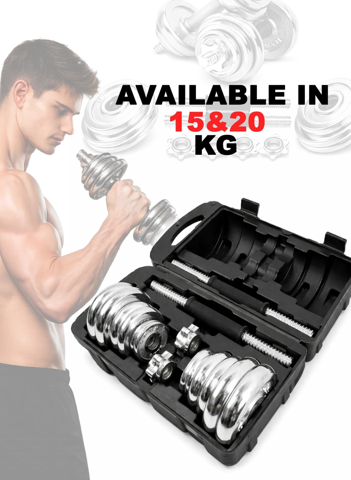 Adjustable Weightlifting Dumbbells Set with Non-Slip Rod and Barbells for Home Gym Exercise