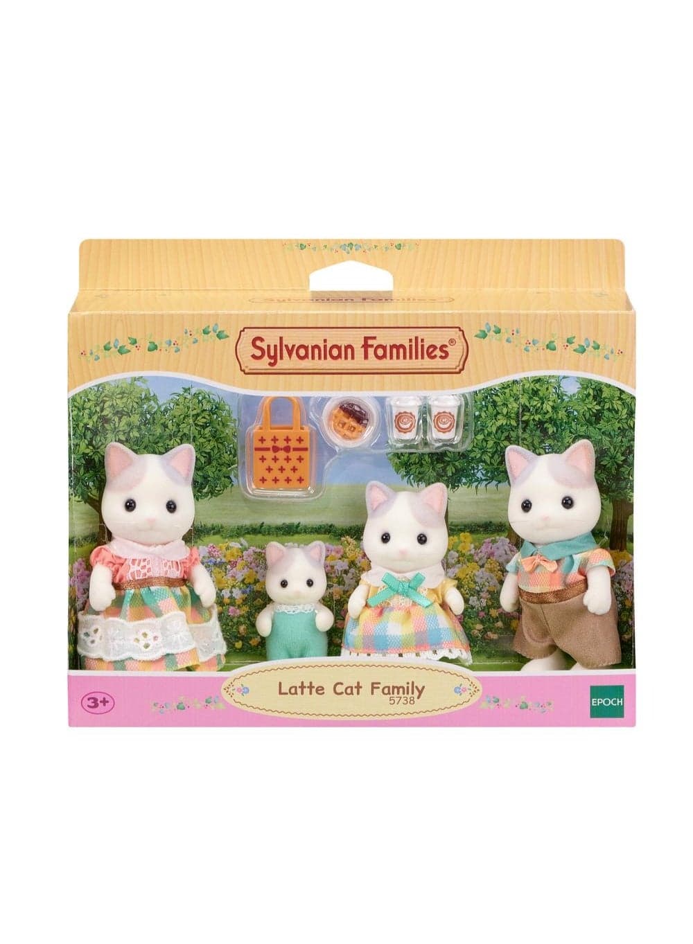 Sylvanian Families Latte Cat Family – Collectible Doll Figures Playset