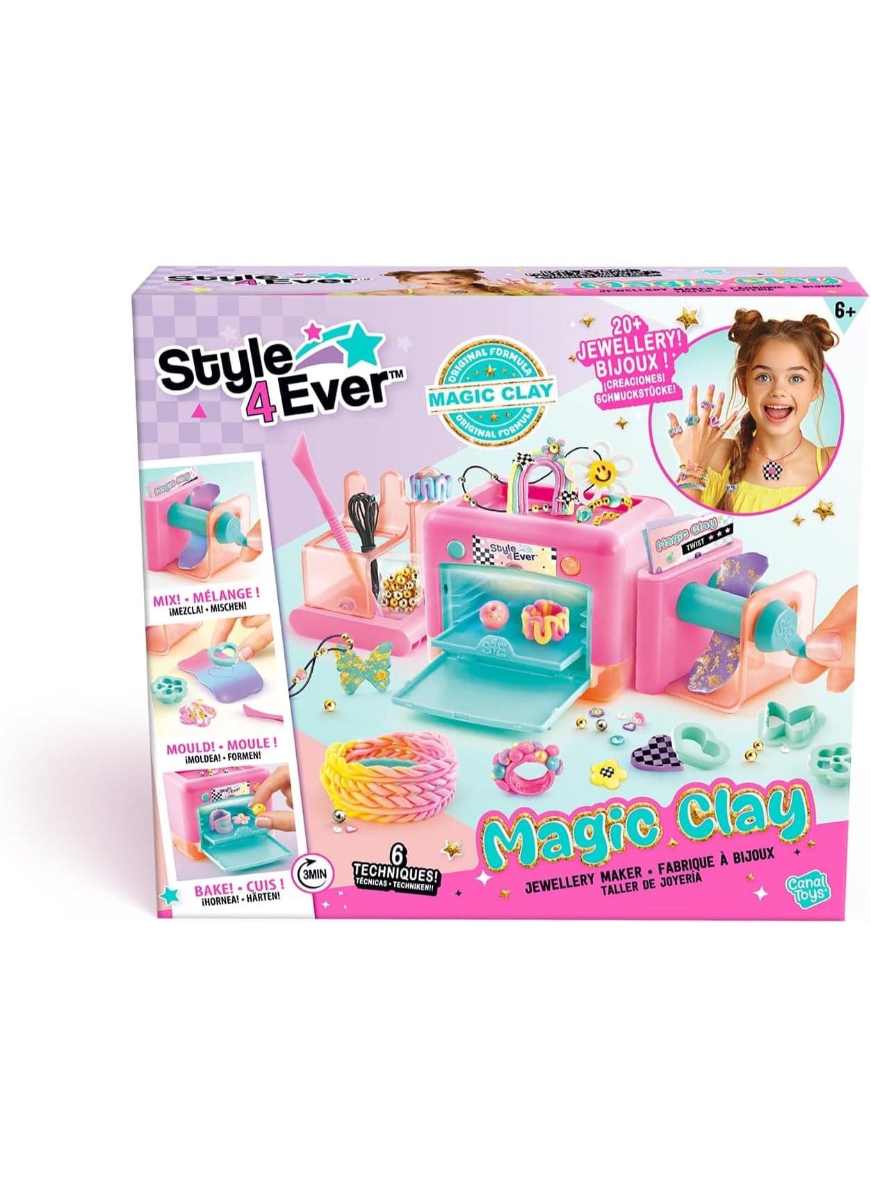 Style 4 Ever Magic Clay Jewellery Making Kit – DIY Jewelry Craft Set for Kids 6+, Create Bracelets, Rings & Accessories, Creative Arts & Crafts Toy