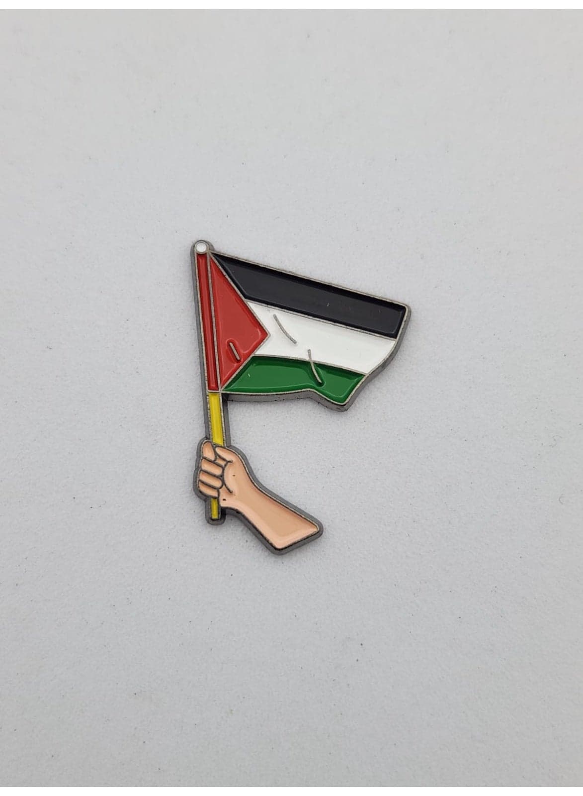 Vector hand holding palestine flag Logo Metal Sticker Badge Metal for mobile,laptop Backpacks,Accessories Fans Display for I pad,and Collectors Walls, Doors, Cars, Trucks, Motorcycles Fridge