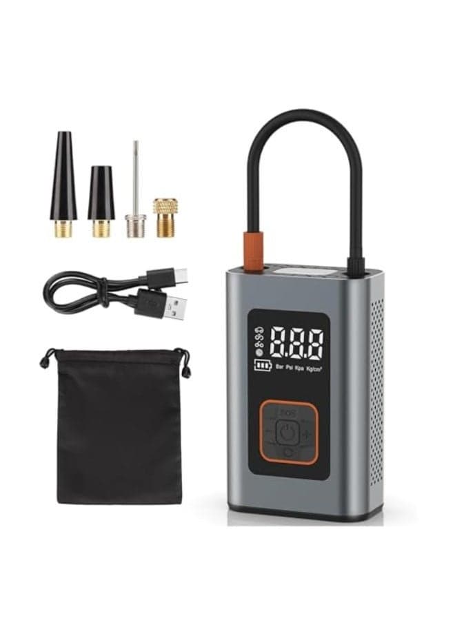 Dunekart Car Portable Air Compressor 150PSI, Automatic Air Pump Rechargeable Battery Power Bank with Digital LCD/LED Flashlight, Electric Tire Inflator for Car/Bicycle/Moto/Ball
