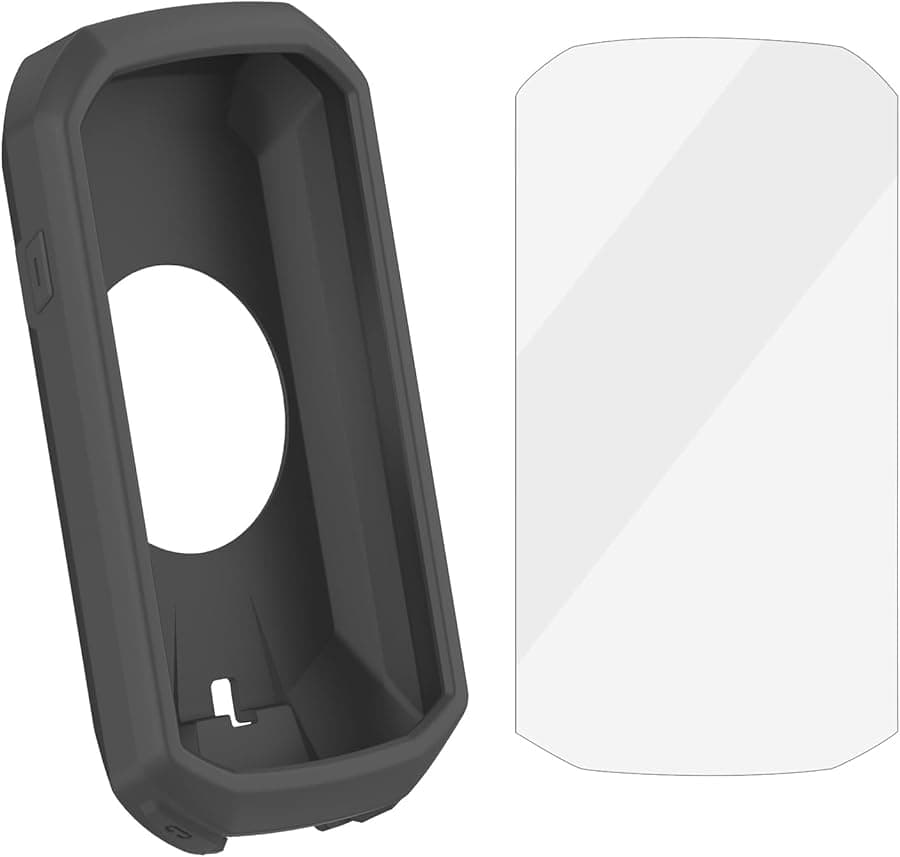 Gray Silicone Protective Case with Screen Protector for 1050 Code Watch Cycling Computer Shockproof Cover