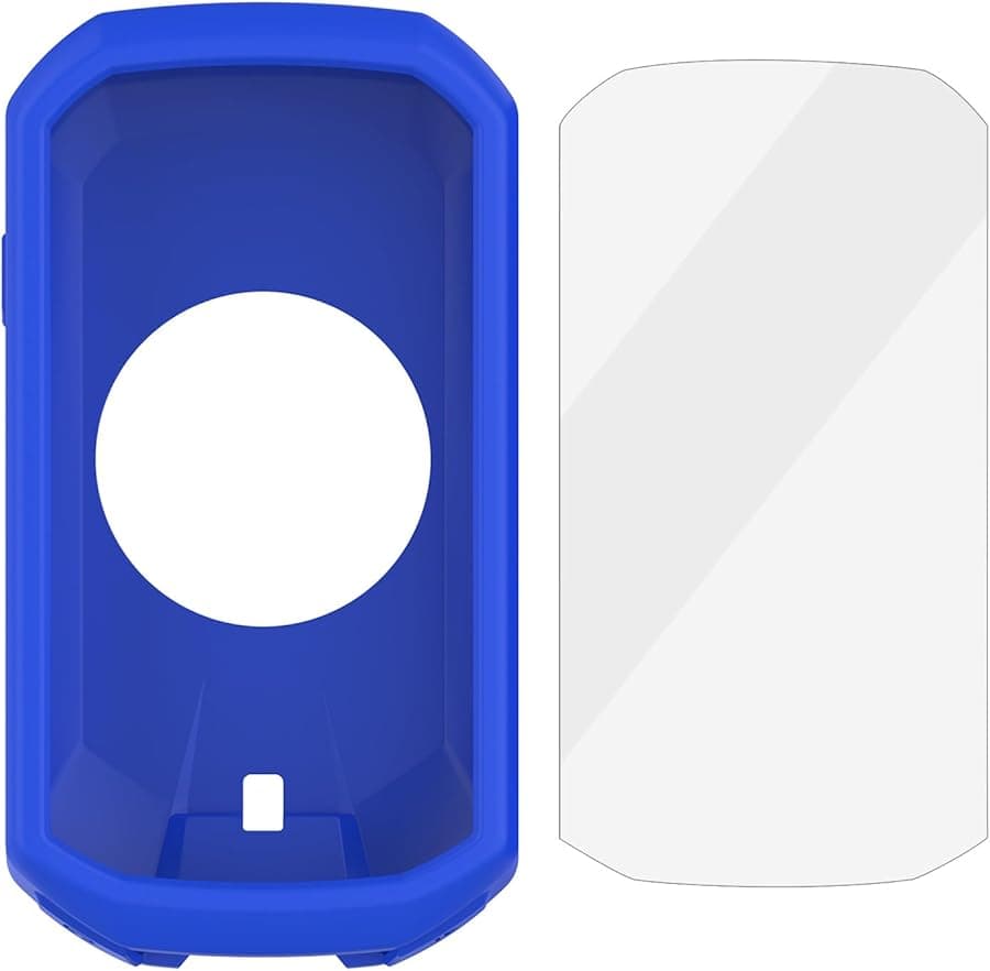 Blue Silicone Protective Case with Screen Protector for 1050 Code Watch Cycling Computer Shockproof Cover