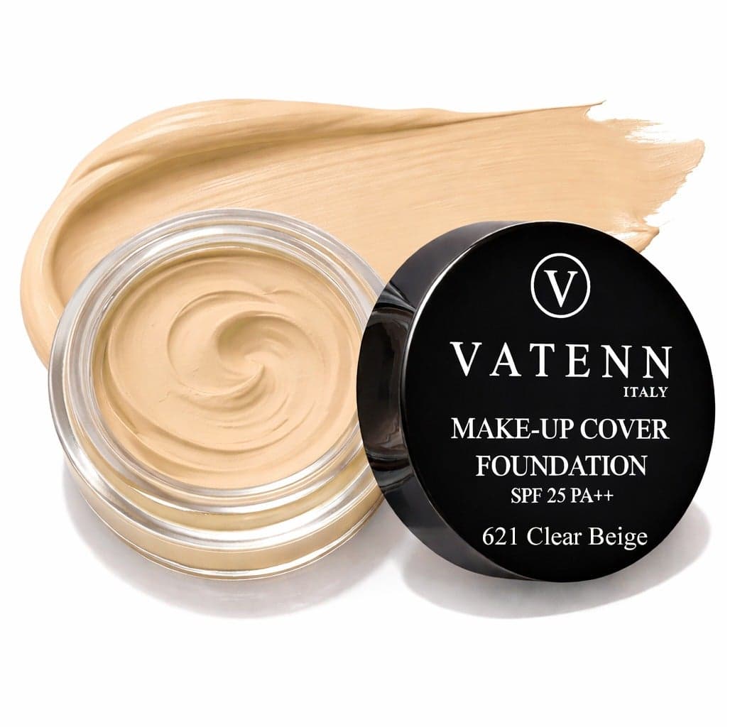 Make-up cover foundation (621 clear beige) Matte Finish, SPF 25 PA++, Tattoo Cover, Full Coverage 24H Wear, CreaM Foundation