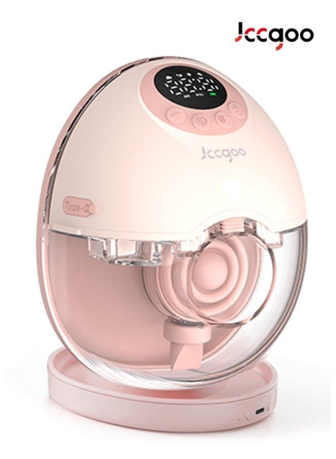 Breast Pump, UV Sterilization Wearable Breast Pump, Electric Breast Pump with Heated Base, 4 Modes &12 Levels Hands Free Wearable Breastfeeding Pump of Baby Heated Dustproof Base, Automatic Voice Prompts, LED Display, Memory Function