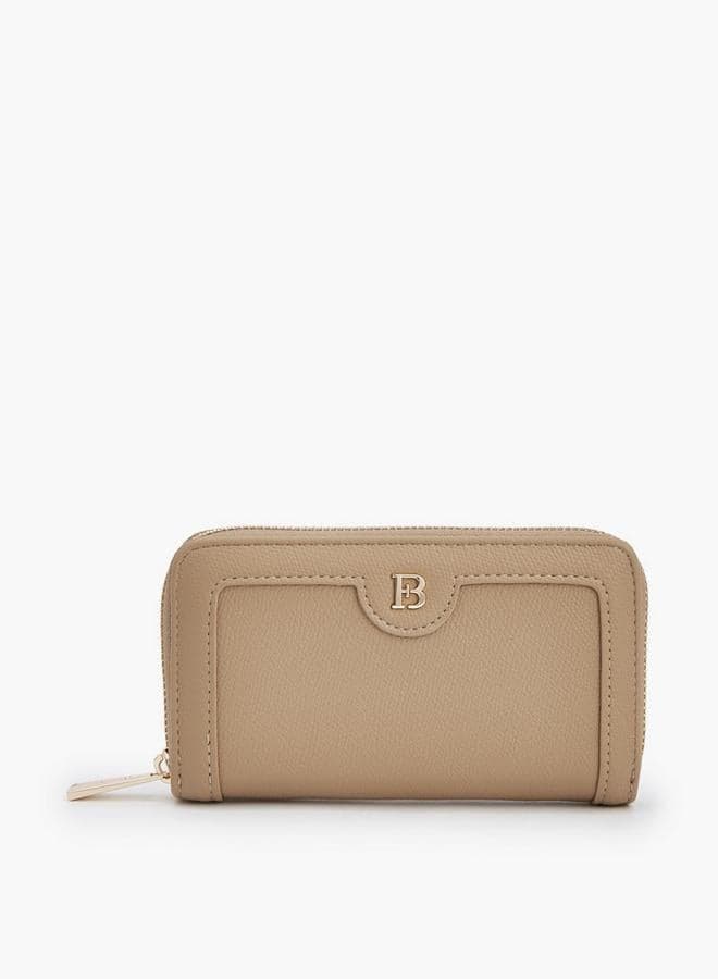 Textured Wallet With Zip Closure