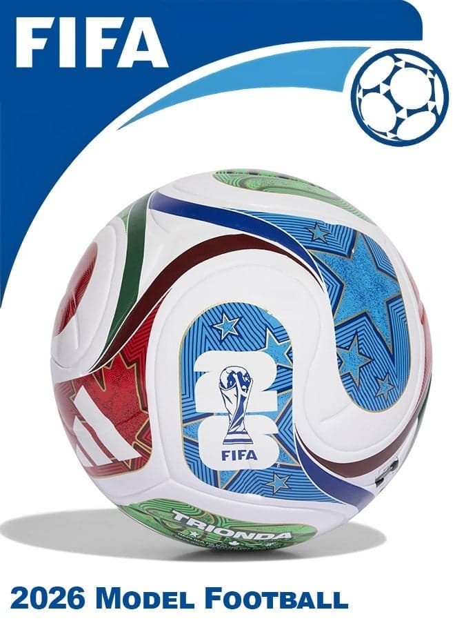 World Cup 2026 Model Football Size 5 | Training Soccer Ball for Indoor & Outdoor Play | Durable, Textured Surface, Ideal for Practice & Matches