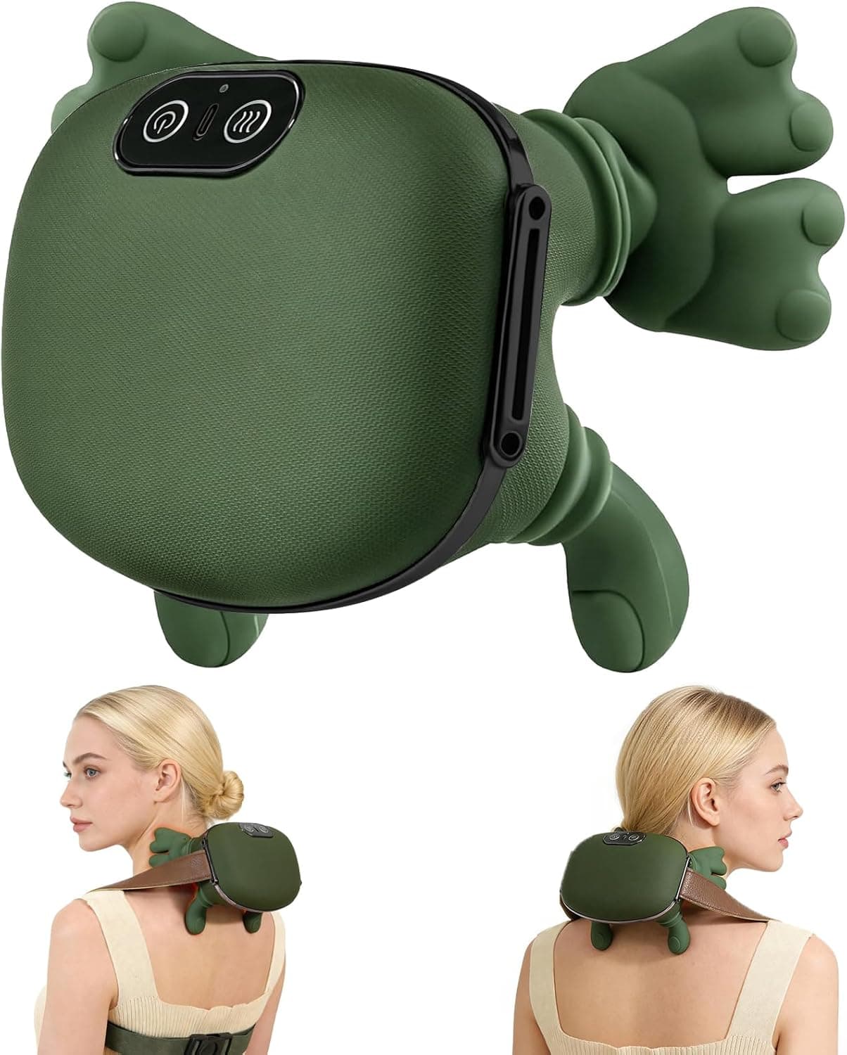 Neck & Shoulder Massager with Heat for Pain Relief, Cordless Shiatsu 4D Kneading Massager with Bionic Palm Simulation, Deep Tissue Electric Neck & Back Massager