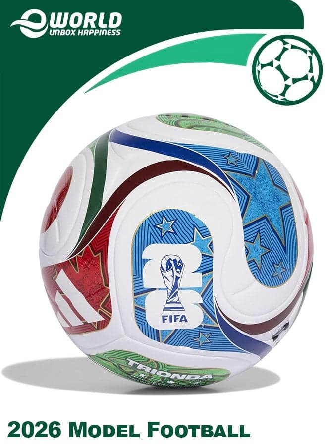 World Cup 2026 Model Football Size 5 | Training Soccer Ball for Indoor & Outdoor Play | Durable, Textured Surface, Ideal for Practice & Matches