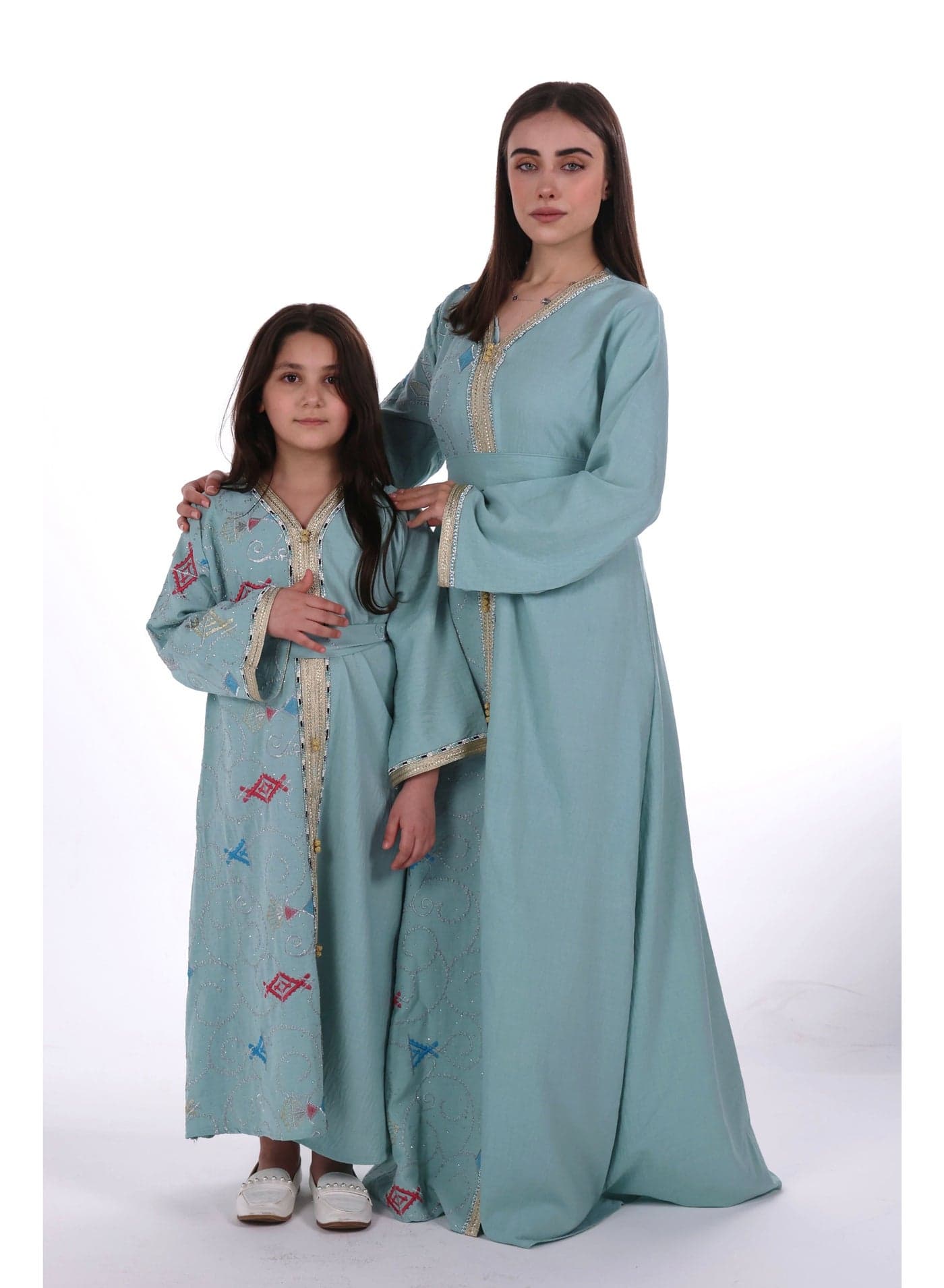 Mom & Daughter Embroidred jalabiya dress