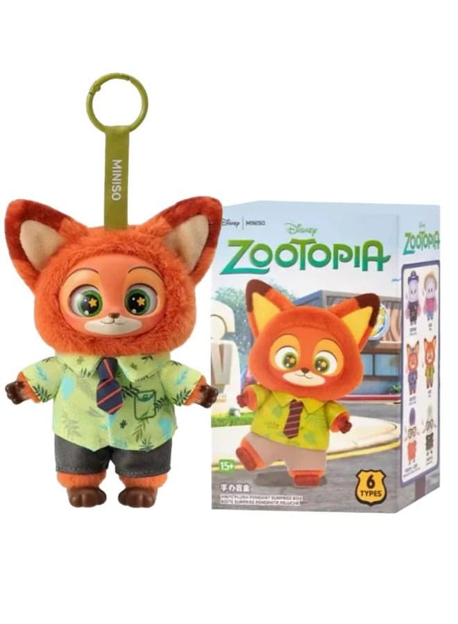Miniso Zootopia Series Blind Box Disney Vinyl Plush Pendant and Keychain Mystery Blindbox.