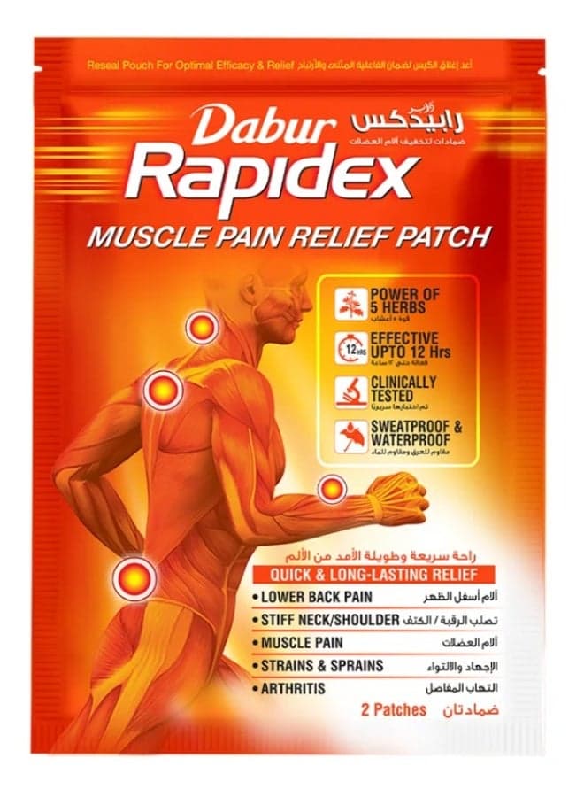 Rapidex Muscle Pain Relief Patches – Targeted Muscle & Joint Pain Relief (2 Patches)