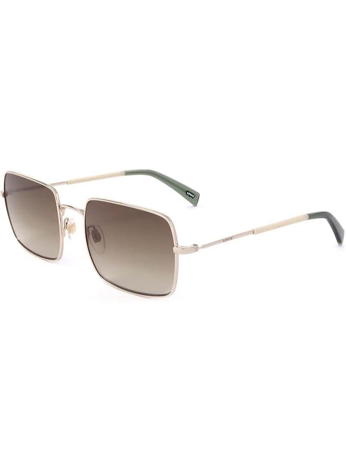 Levi's LV 1019/S Square Sunglasses for Women, Gold Frame with Brown Gradient Lens, Size 57 mm