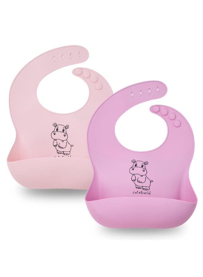 Silicone Baby Bibs 6M+ | Adjustable Waterproof Feeding Bibs with Large Food Pocket | Soft, Durable, BPA Free | Baby Led Weaning & Toddler Self-Feeding Essentials