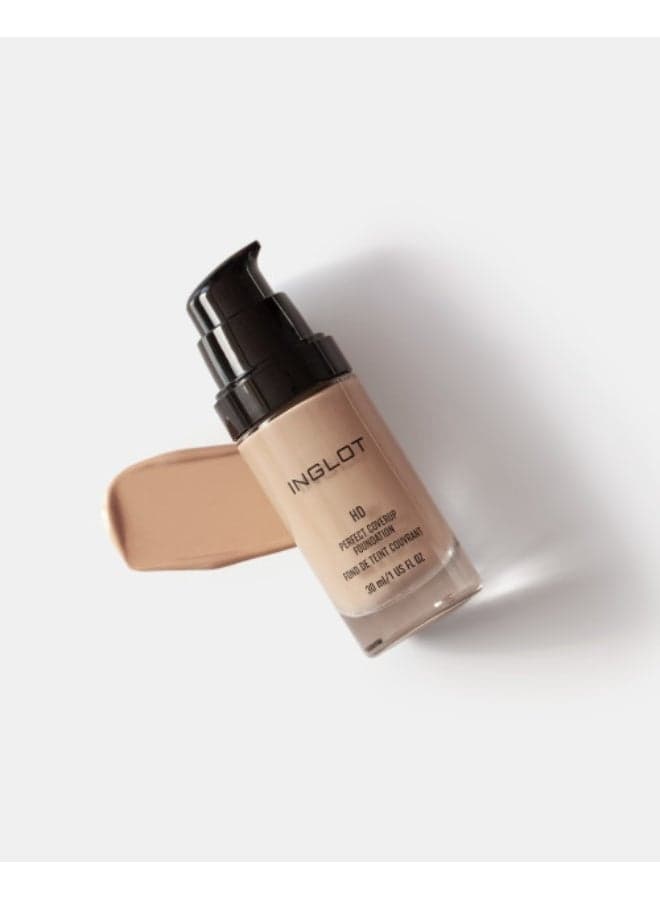 Inglot HD Perfect Coverup Foundation 73 – Full Coverage Lightweight Liquid Makeup, Natural HD Finish, Hypoallergenic 30ml