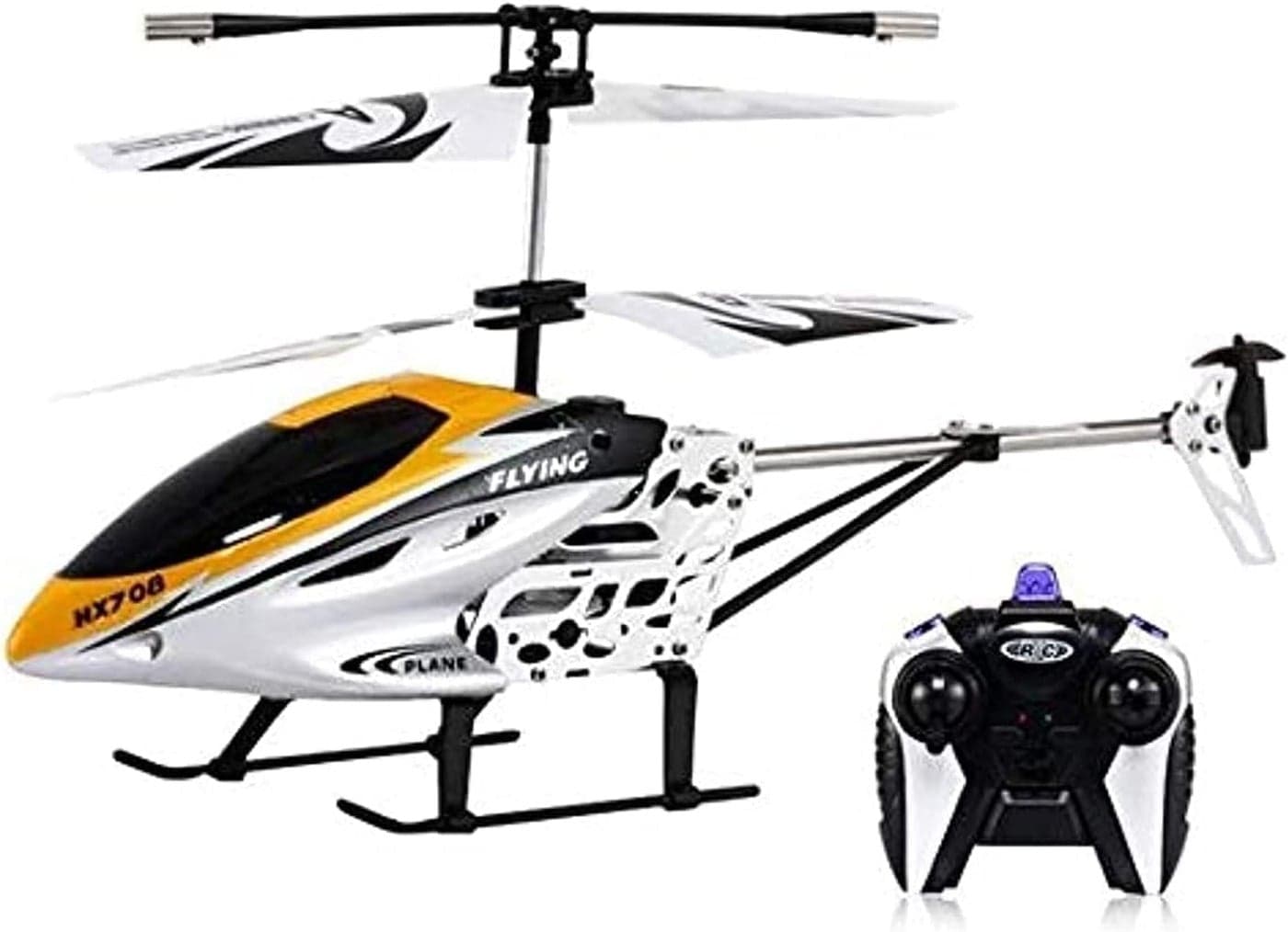 Metal Body Remote Control Helicopter, 2.4GHz RC Flying Helicopter with LED Lights, Durable Alloy Frame, Stable Flight, Easy to Fly for Adults