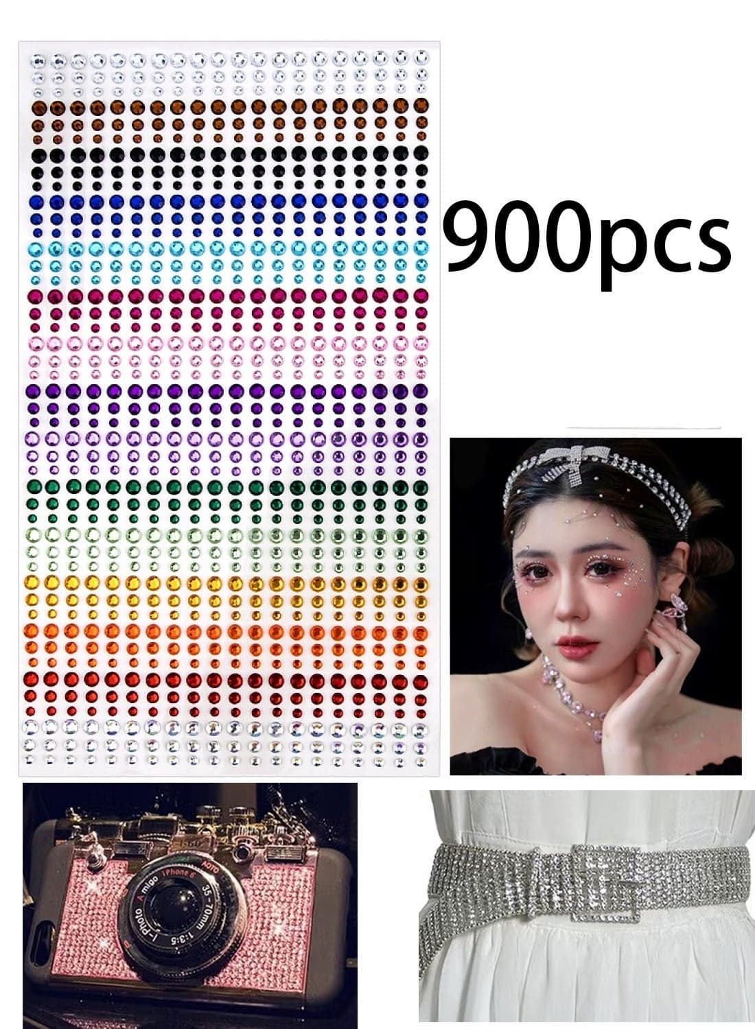 900 Pcs Crystal Rhinestone Stickers 15 Colors Kids DIY Embellishment Self Adhesive Jewels Sticker Colorful Diamond Round Rhinestone Gems Stickers Self Adhesive Jewel Stickers 3mm 4mm 5mm Assorted Colors Arts Crafts Sticker for DIY Face Body Nail Makeup Festival Carnival Scrapbooking Embellishments