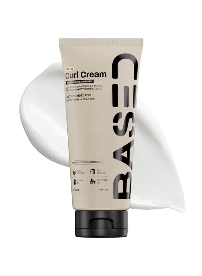 Curl Cream, Defines Curls, Controls Frizz, Medium Hold, Hydrates & Nourishes with Agave, Silk Protein & Castor Oil, No Harmful Chemicals or Artificial Fragrance (6.8 Oz Pack of 1)
