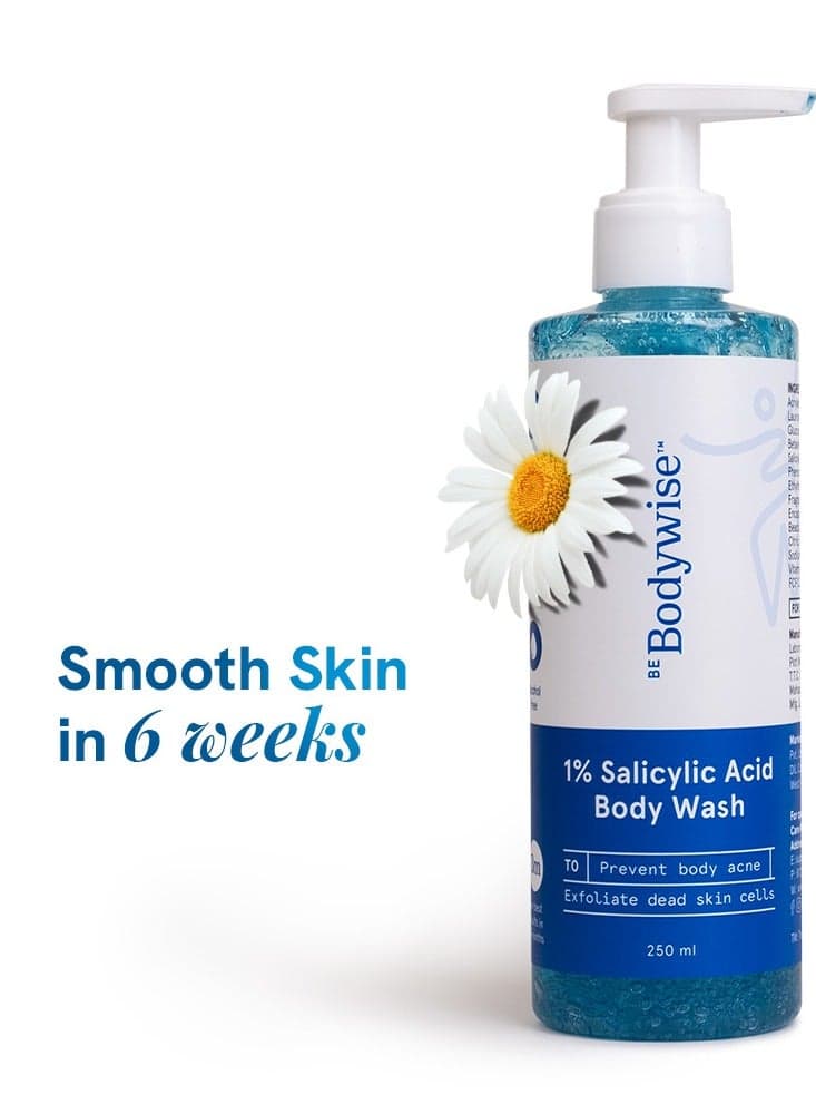 Be Bodywise 1% Salicylic Acid Body Wash Shower Gel | For Body Acne, Strawberry Skin | Infused with1% Salicylic Acid, Camomile extract, Pentavitin | Non-Drying, Paraben Free I All Skin Types I 250 ml