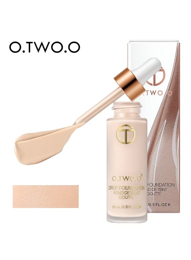 Face Base Whitening Oil-Control Dropper Liquid Foundation 01 Beige-15ml