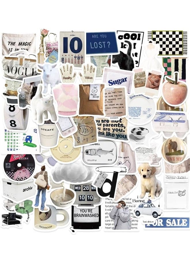 57PCS Waterproof Laptop Stickers Decals for Water Bottle Laptop Computer Skateboard Bumper,Aesthetic Vsco Vinyl Stickers for Kids Teens Girls