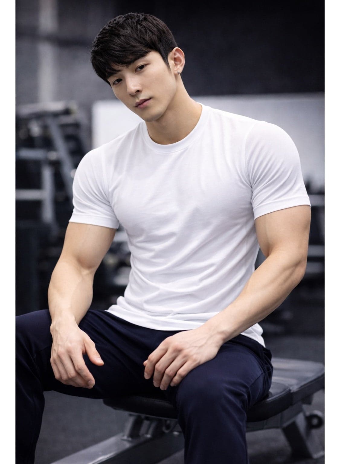 Men's Athletic Gym T-Shirt - Breathable, Quick-Dry Sportswear, 90% Polyester, 10% Spandex