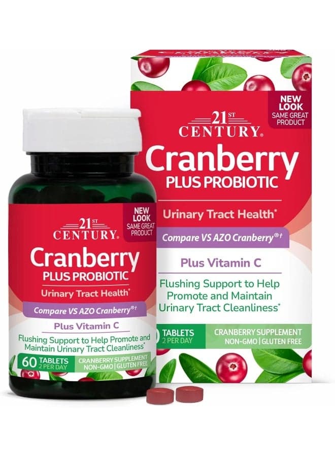 Cranberry Plus Probiotic Urinary Tract Support - 60 Tablets