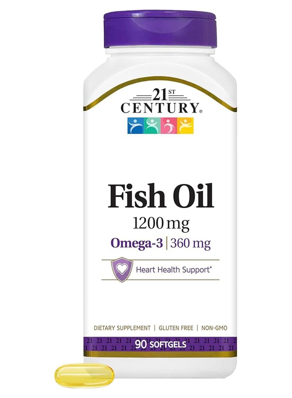 Fish Oil Omega 3 Dietary Supplement 1200 Mg - 90 Softgels