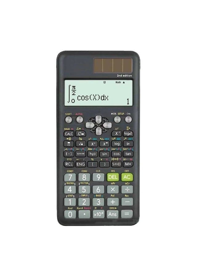 Advanced Engineering Science Calculator with Protective Cover, 417 Functions, Digital LCD Display, fx-991ES Plus-2 (2nd edition) - Perfect for Students and Professionals (Black)