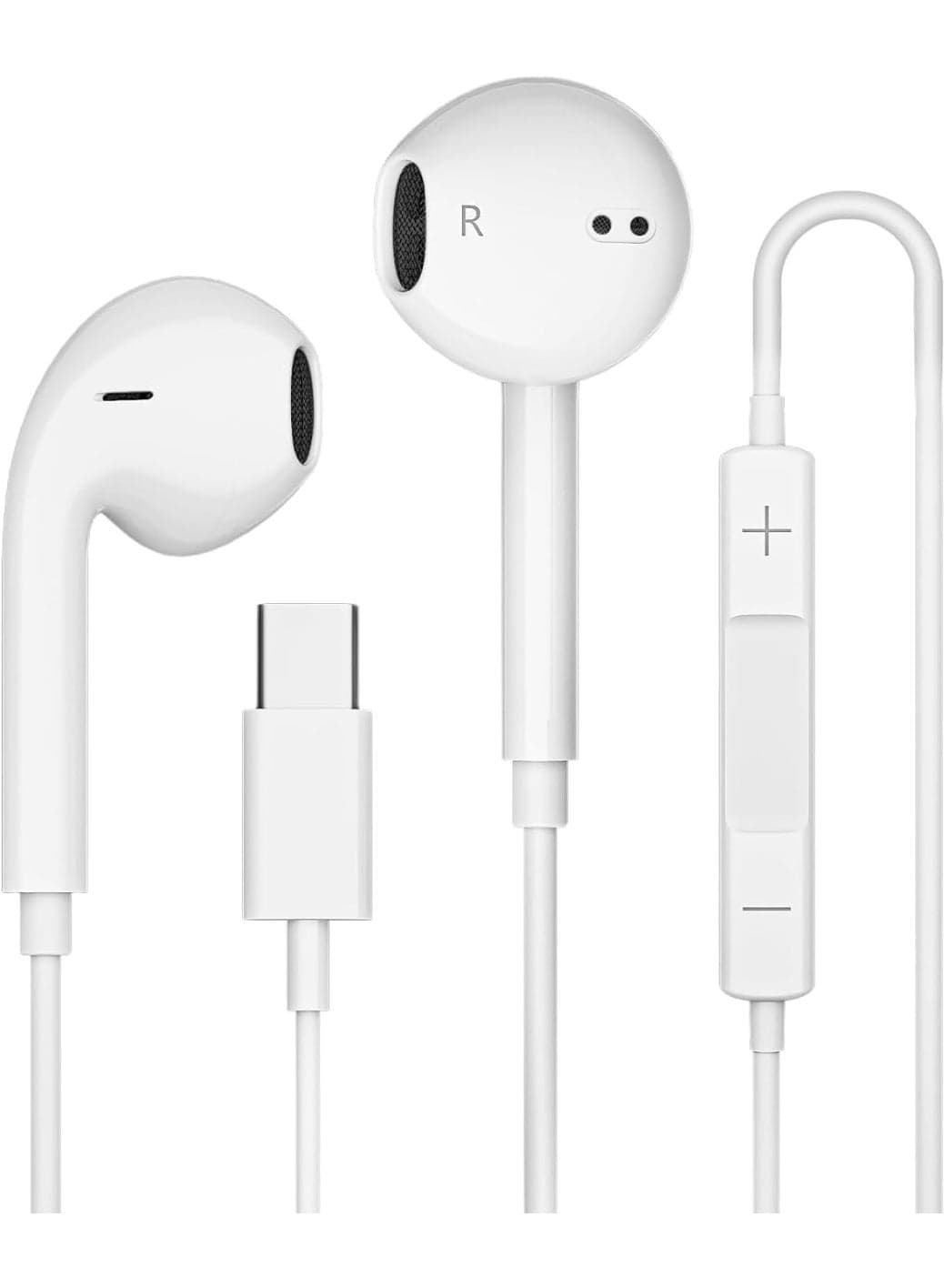 Type C Headphones Wired, Compatible with iPhone, USB C Wired Earphones with Mic & Volume Controls, Noise Cancelling Headset for iPhone Type C, iPad, Samsung Type C