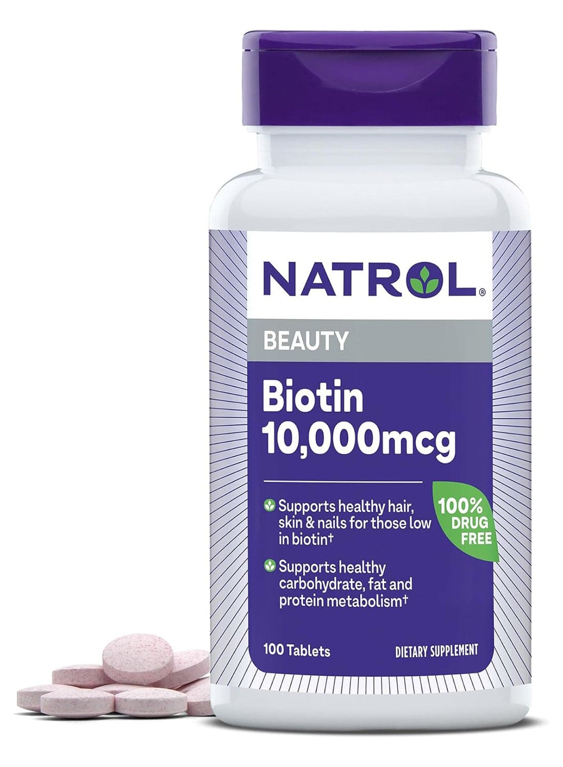 Biotin Beauty 10000 mcg - 100 Tablets Packaging May Vary
