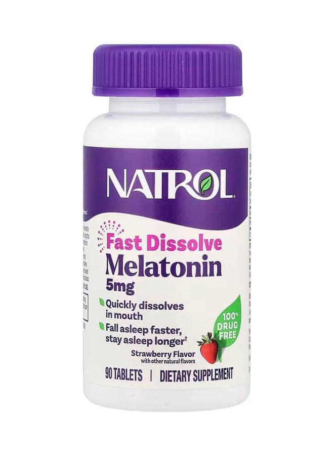 Natrol, Melatonin, Fast Dissolve, Strawberry, 5 mg, 90 Tablets