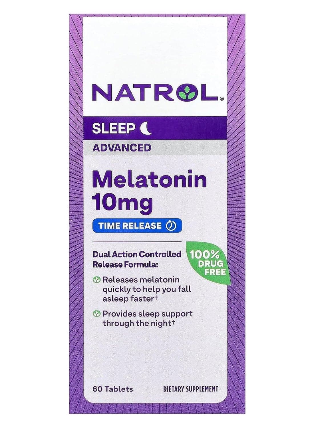 Advanced Sleep, Time Release Melatonin 10mg 60 Tablets Packaging May Vary