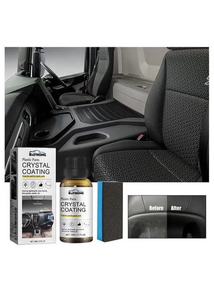 Plastic Parts Crystal Coating, Long-Lasting Restorer and Refresher Agent for Automotive Plastic Parts, Crystal Coating for Car Plastic Parts, Plastic Restorer for Car