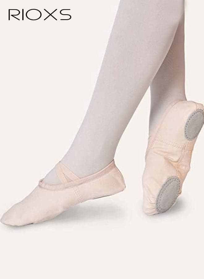 Girls' Flats, Canvas Ballet Shoes for Girls, Kids Girls Ballet Practice Shoes, Highly Stretch Ballerina Flats, Suede Leather Soles Dance Shoes, Comfy Yoga Shoes, Flats Shoes for Dancing, Anti-slip Ballerina Shoes, Girl's Comfort Ballet Slippers, Classic Dance Shoe for Toddler/Little Kid/Big Kid