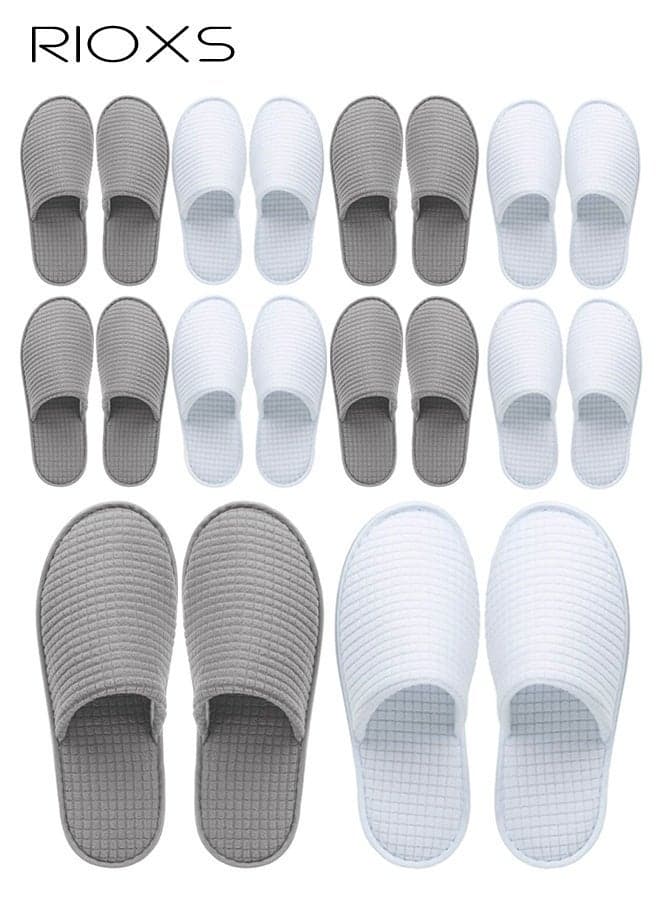 10 Pairs Spa Slippers, Unisex Men's Women's Half Slippers, Non Slip Disposable Slippers for Guest, Reusable Washable Indoor Home Slip-ons Flats for Women Men, Spa Slippers Guest Slippers for Hotel Wedding Party, House Slippers for Bathroom Bedroom, Travel Slides Slippers, Closed-toes Backless Slippers, Bulk Slippers for Family Guest Use