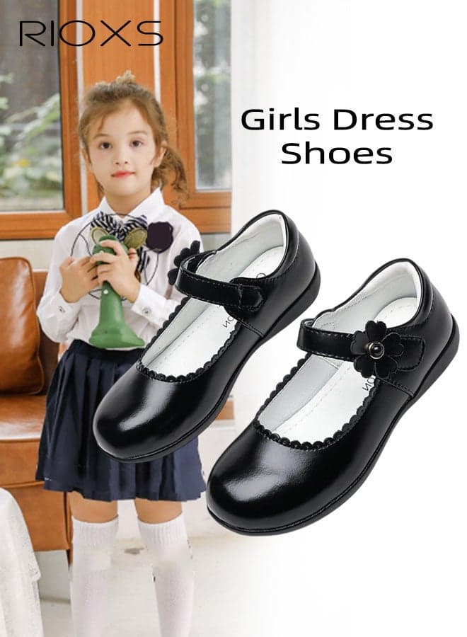 Girl's Dress Shoes, Little Princess Shoes, Girls Mary Jane Shoes Uniform Ballet Flats, Dressy School Shoes for Girls, Comfort Oxford Shoes for Toddler Little/Big Kid, Primary School Students' Performance Shoes, Formal Loafers Laciness Shoe Black Footwear