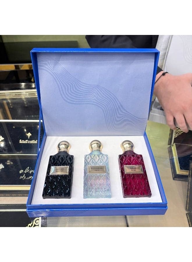 Blue Wish Blue Box (75 mL * 3): · Saphire Leather · Balas Rose · Blue Diamond