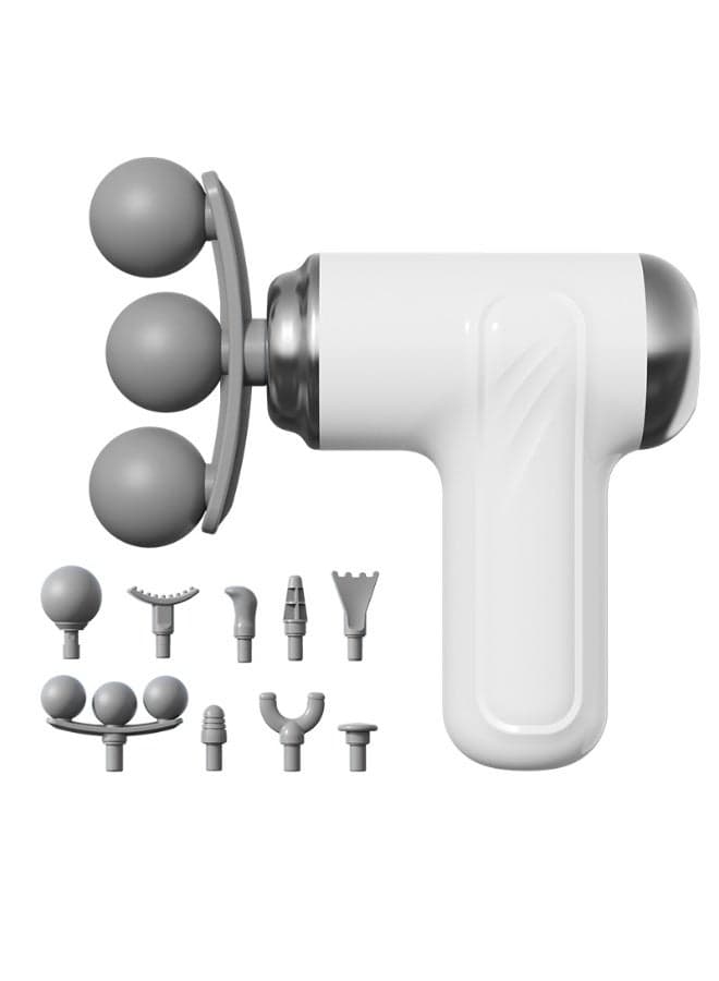 Advanced Three-Head Fascia Massage Gun with Powerful Motor, Deep Tissue Percussion, 6 Speed Settings, Targeted Muscle Relief Tool for Back, Arms, Legs and Shoulder Pain