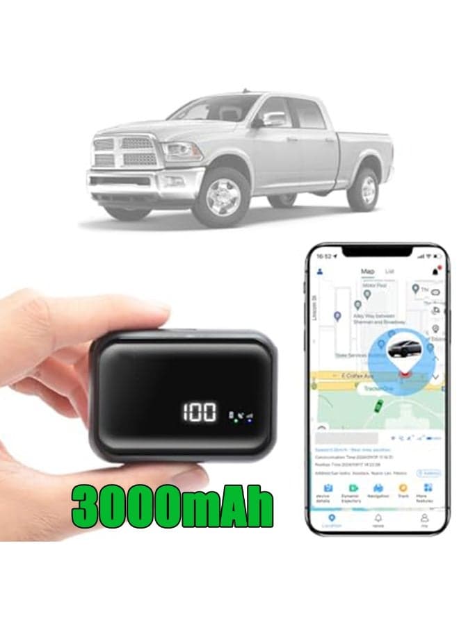 GPS Tracker for fitness, No Subscription, Global Positioning, Real-Time Tracking, One-Button Alarm, Mini Tracking Devices for Cars, 3000mAh, 30 days standby