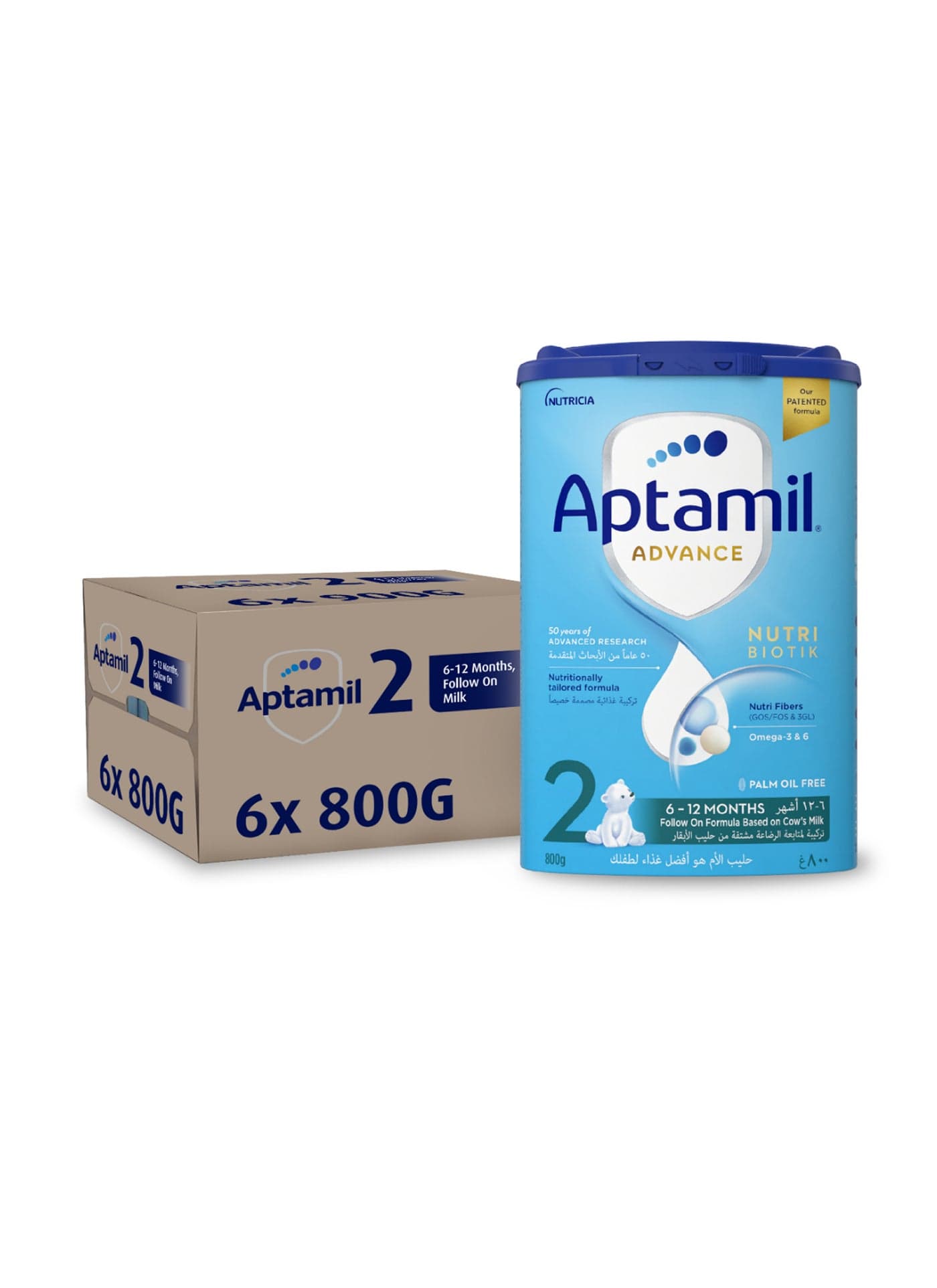 Advance Follow On Formula Palm Oil Free Stage 2 6-12 Months Plain Pack of 6