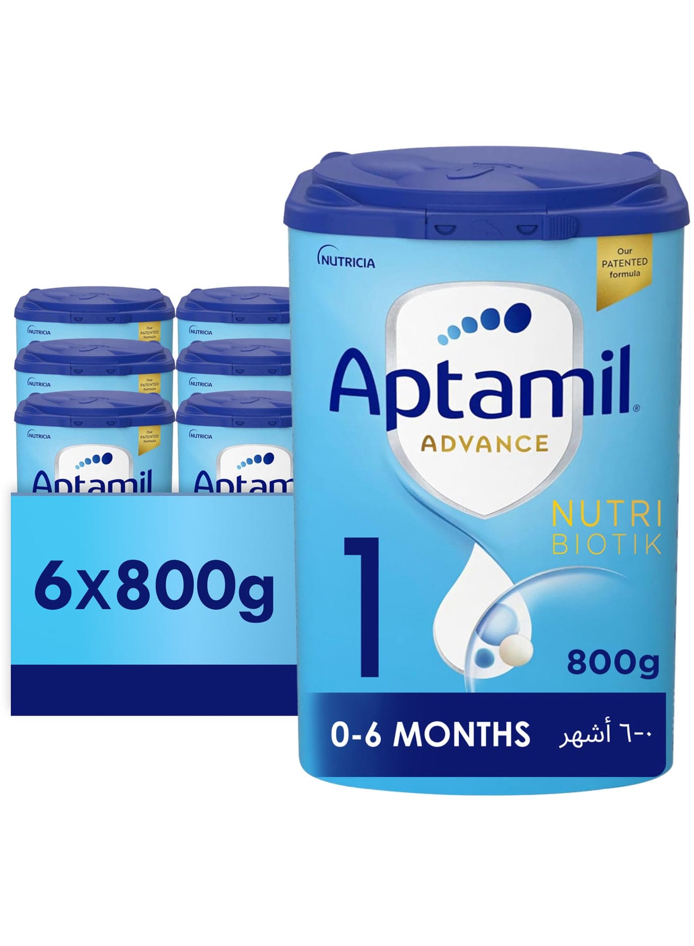 Advance Infant Milk Formula Palm Oil Free Stage 1 0-6 Months Plain Pack of 6