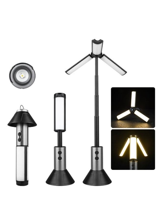 Foldable Camping Light,3000mAh Rechargeable Telescopic Lantern, Waterproof Tent Light, Rotatable Outdoor Lamp with Detachable Lampshade, Portable Flashlight Use for Travel,Fishing,Working