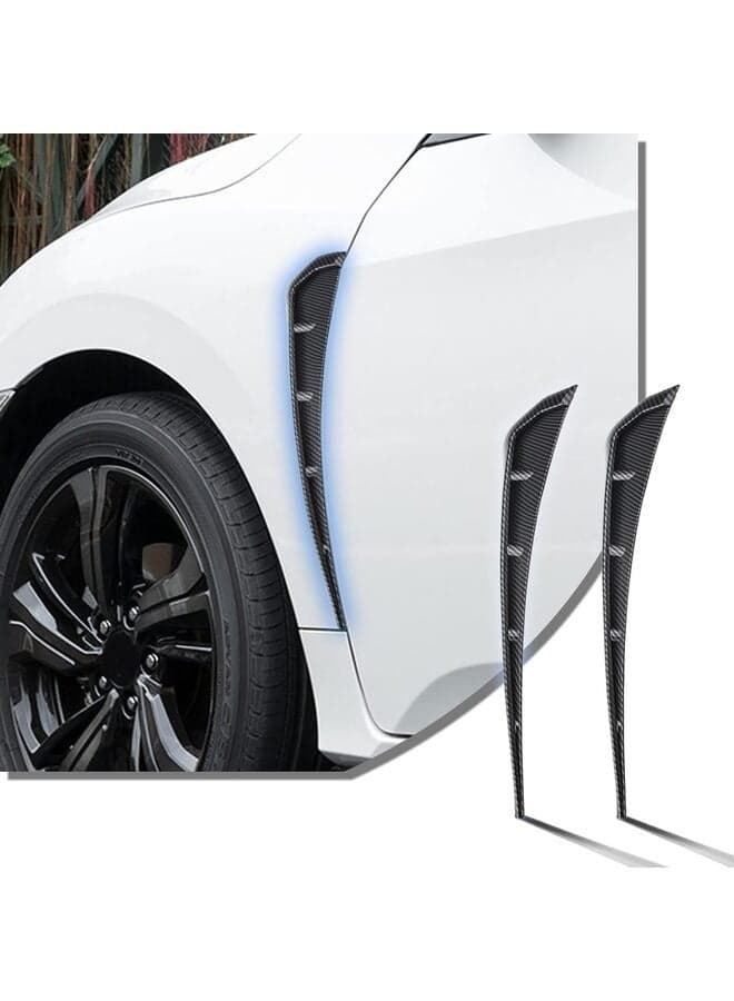 2 PCS Car Fender Side Vents, ABS Carbon Fiber Spoiler, Fender Decorative Stickers, Air Flow Intake Hole Grille Auto Exterior Accessories Universal (Color : Black)