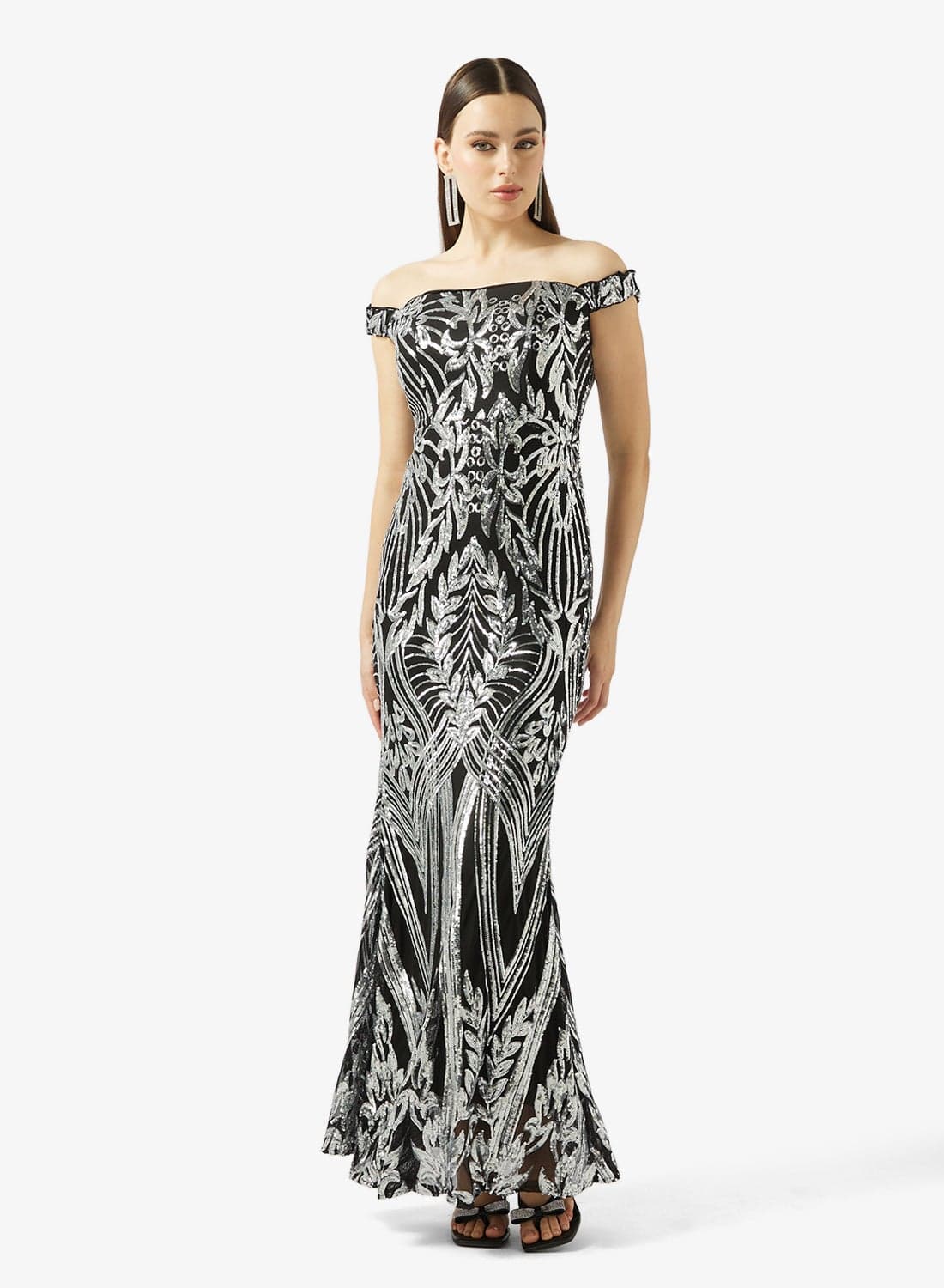 Off Shoulder Shimmer Dress