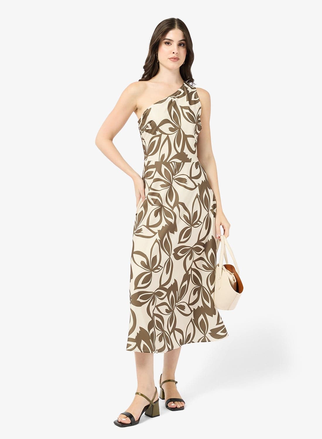 One Shoulder Printed Dress